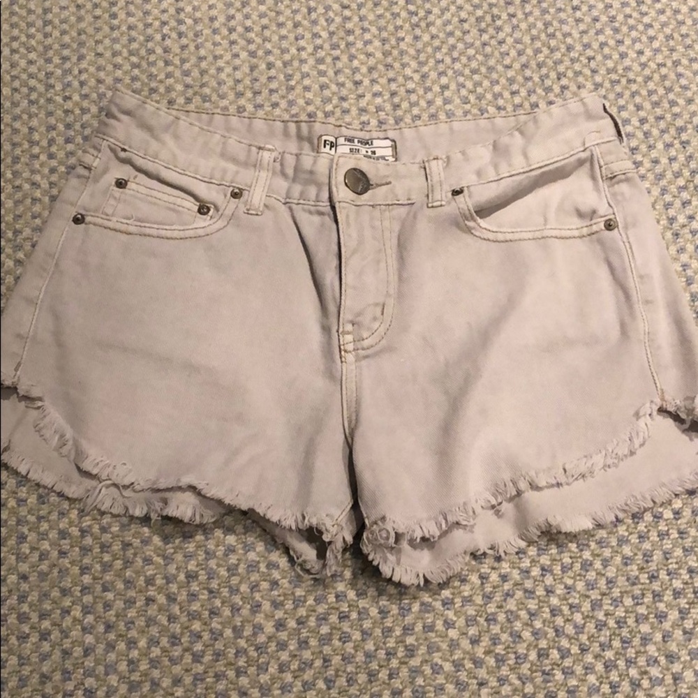 Free People gray high waisted denim shorts